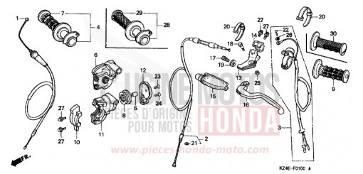 HANDLE LEVER/SWITCH CABLE CR125RY de 2000